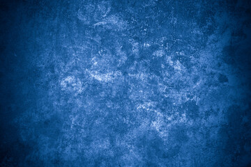 Old wall pattern texture cement blue dark abstract  blue color design are light with black gradient background.