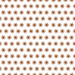 Watercolor anise star spice seamless pattern. Dried seasoning, condiment. Hand drawn background for design print textile, wrapping paper, card, scrapbooking. Mulled wine spices.Christmas decoration