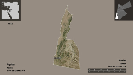 Aqaba, province of Jordan,. Previews. Satellite