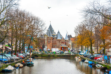 Nice spots from De Waag  at Nieuwmarkt  in Amsterdam during Autumn