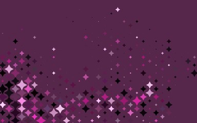 Light Pink vector cover with small and big stars. Shining colored illustration with stars. Smart design for your business advert.