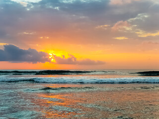 Amazing sunset view on Indian ocean at Bali, Indonesia