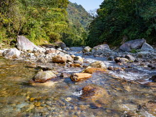 Himalayan mountain stream in Sikkim