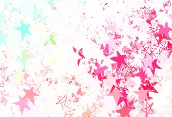 Light Pink, Yellow vector pattern with christmas stars.