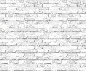 Realistic Vector white brick wall seamless pattern. Flat wall repeat texture. Beautiful gray textured brick background for print, paper, design, decor, photo background