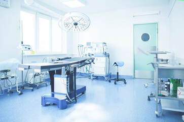 Interior of operating room in modern clinic