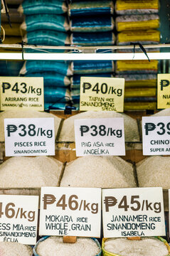 Different Varieties of Rice for Sale in Market in the Philippines
