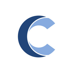 simple letter C. technology graphic asset. blue logo.