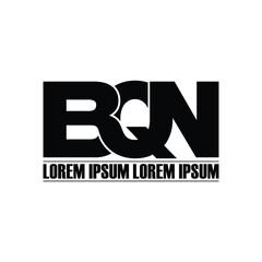 BQN letter monogram logo design  vector