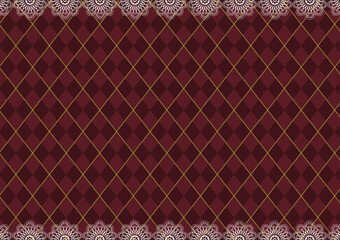 ゴシックなピンク色のチェック柄背景