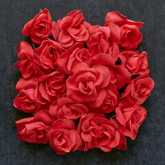 Soap in the form of rose flowers on a gray background