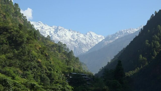 Wide shot of mountains and hills, Dolakha, Nepal