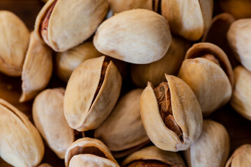 salted roasted pistachios on the table