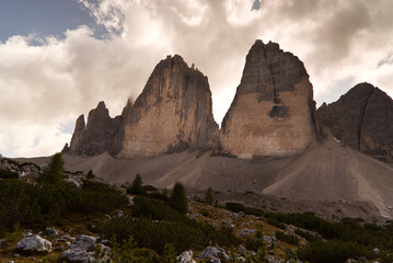 The Three peaks of Lavaredo in the Italian Dolomites