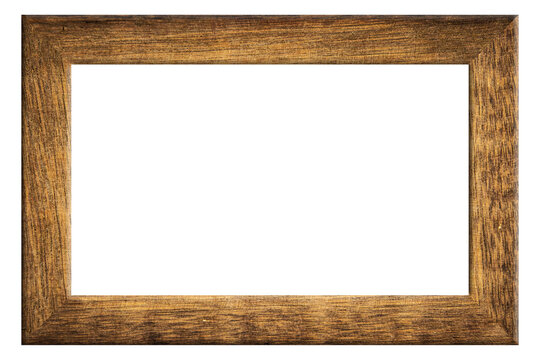 wooden frame isolated on white background.