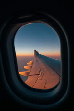 Beautiful view from the window of an airplane