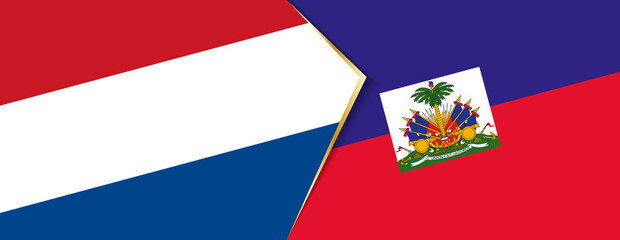 Netherlands and Haiti flags, two vector flags.