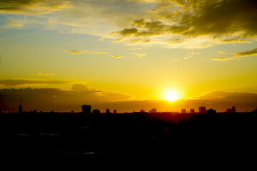 Sunset scene in Bucharest City