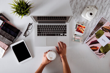 Designer working on desk