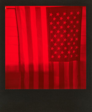 Duochrome polaroid of an American Flag.