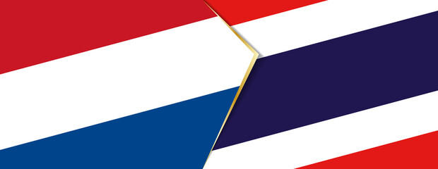 Netherlands and Thailand flags, two vector flags.
