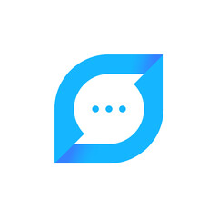 Modern bubble chat, chatting logo design vector
