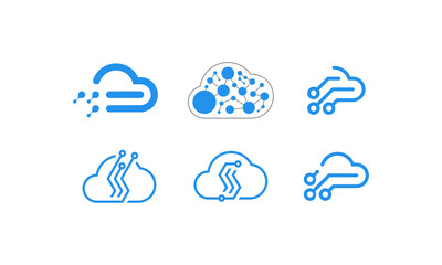 Cloud data, Technology logo design vector