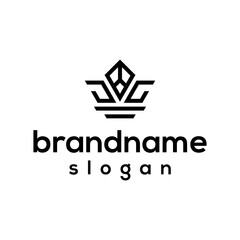 Obraz premium Simple and modern crown logo design vector