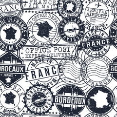 Bordeaux France Stamps. City Stamp Vector Art. Postal Passport Travel. Design Set Pattern.