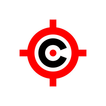 Letter C Forming A Target Shape. Good For Any Business With A Gun Theme.