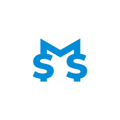 Obraz premium letter ms simple geometric linked line logo vector