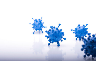 Blur background image abstract coronavirus photo The new official name is the COVID-19 virus that spreads around the world. On a white background