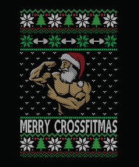 Ugly sweater Merry Christmas Happy New Year merry crossfitmas ugly sweater design