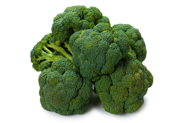 Fresh tasty broccoli isolated on white background.