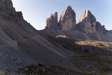 The Three peaks of Lavaredo in the Italian Dolomites