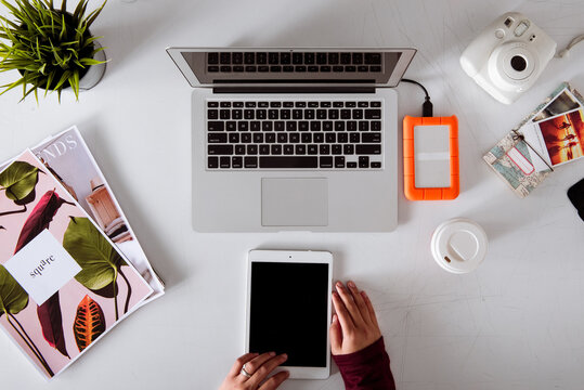 Designer working on desk