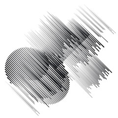 Logo with speed lines in circle, rectangle and triangle form .Square unusual icon Design .Black Vector stripes .Geometric shape.