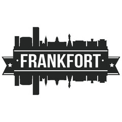 Fototapeta premium Frankfort Kentucky, Skyline Silhouette Design City Vector Art Stencil Logo.