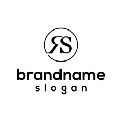 Letter RS, and shield logo design vector