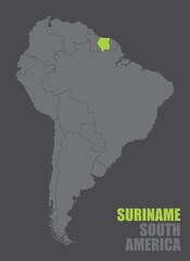 Fototapeta premium South America Suriname map