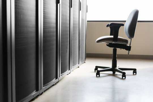 Emtpy chair in server room