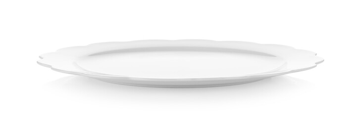 white plate on white background