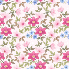 Colorful hand draw flowers seamless pattern for fabric textile wallpaper.