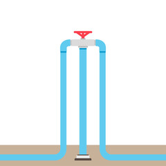 Water leak. Tap cartoon vector. wallpaper. free space for text.