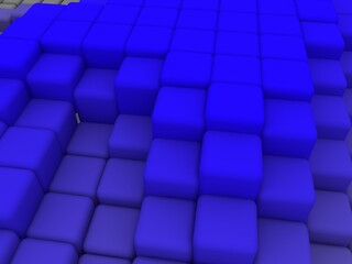 Abstract background from blue toy blocks