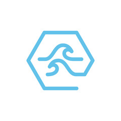 Modern wave logo design vector