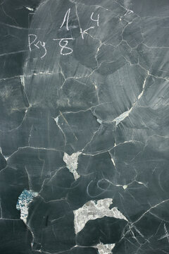 Close up of a very old and used blackboard
