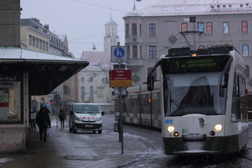 冬のドイツ、アウグスブルクの町並み