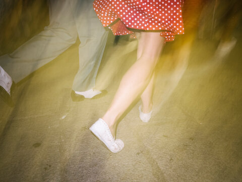 Rockabilly couple dancing swing jazz