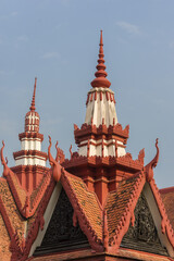 detail of the roof of The National Museum of Cambodia in Phnom Penh, Cambodia